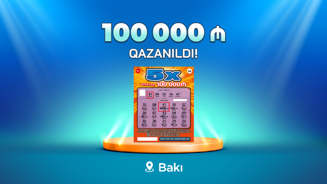 Bakı sakini “5X” lotereyasında100 000 manat qazandı - VİDEO